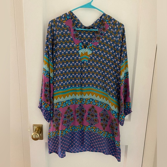 Purple Tolani Silk Tunic - Picture 1 of 4